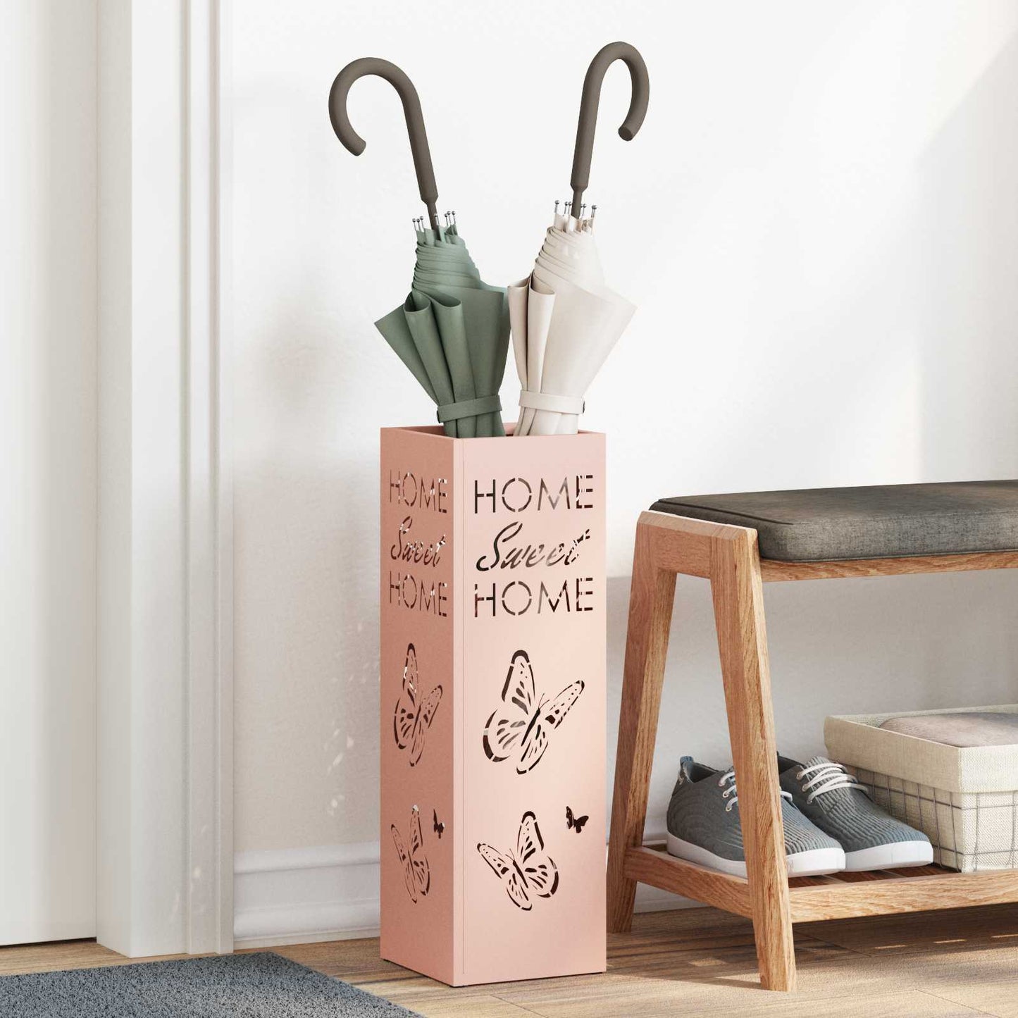 Sonnenschirmhalter Rosa 15,5 x 15,5 x 49 cm Stahl