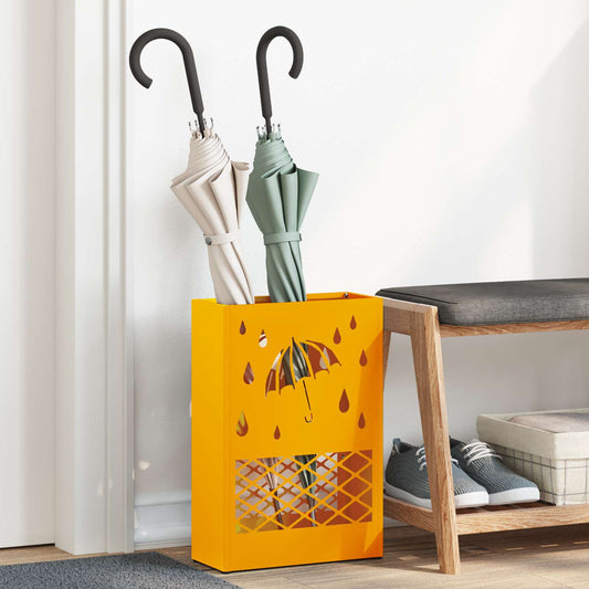 Sonnenschirmhalter mit Speicher Senfgelb 28 x 12 x 41 cm Stahl