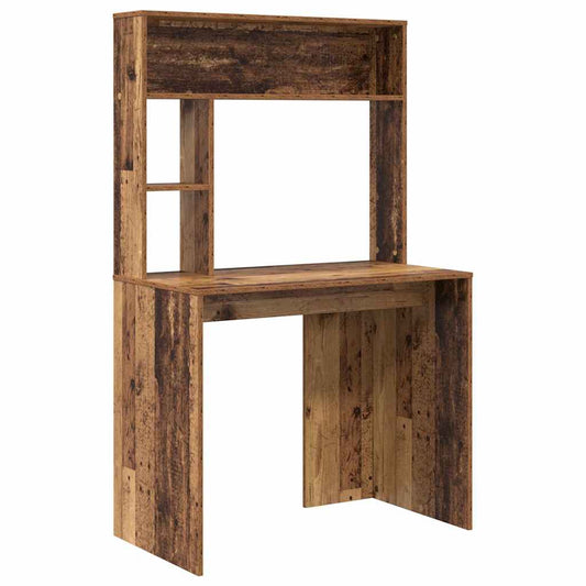 Schreibtisch mit Regal Altholz 91 x 50 x 149 cm Holzwerkstoff