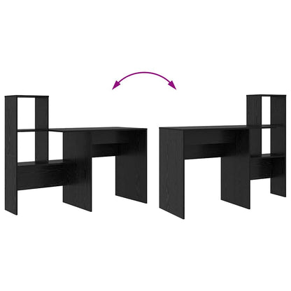 Schreibtisch Schwarz Eichen-Optik 131,5 x 50 x 106,5 cm