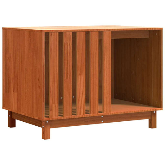Hundehütte Wachsbraun 100 x 70 x 70 cm Massives Kiefernholz