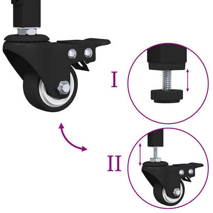 Küchentrolley Schwarz Eichen-Optik 87,5 x 39 x 84,5 cm