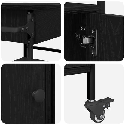 Küchentrolley Schwarz Eichen-Optik 56 x 43 x 89,5 cm