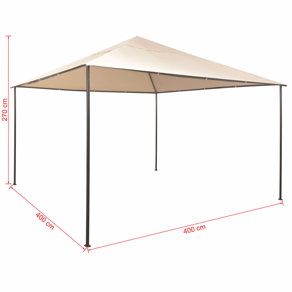 Pavilion Partyzelt Überdachung 4x4 m Stahl Beige