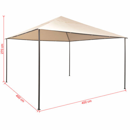 Pavilion Partyzelt Überdachung 4x4 m Stahl Beige