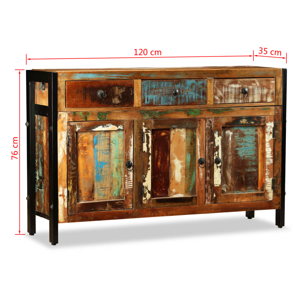 vidaXL Sideboard Altholz Massiv 120x35x76 cm