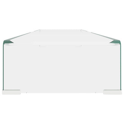 TV-Tisch/Bildschirmerhöhung Glas Transparent 120x30x13 cm