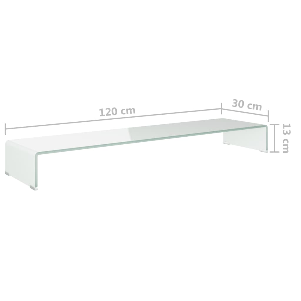 TV-Aufsatz/Monitorerhöhung Glas Grün 120x30x13 cm