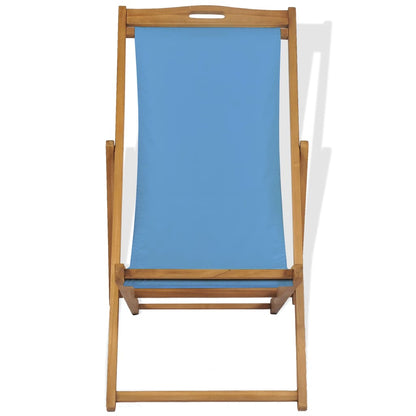 Liegestuhl Teak 56x105x96 cm Blau