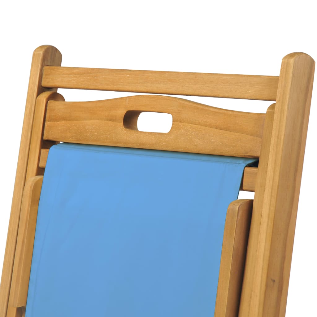 Liegestuhl Teak 56x105x96 cm Blau