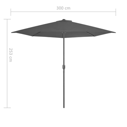 Balkon-Sonnenschirm mit Alu-Mast Anthrazit 300x155 cm Halbrund