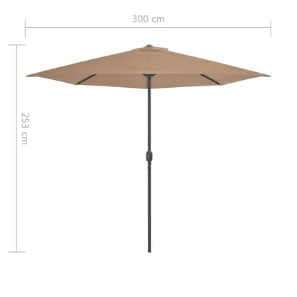 Balkon-Sonnenschirm mit Alu-Mast Taupe 300x155 cm Halbrund