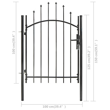 Gartentor Stahl 1x1,5 m Schwarz