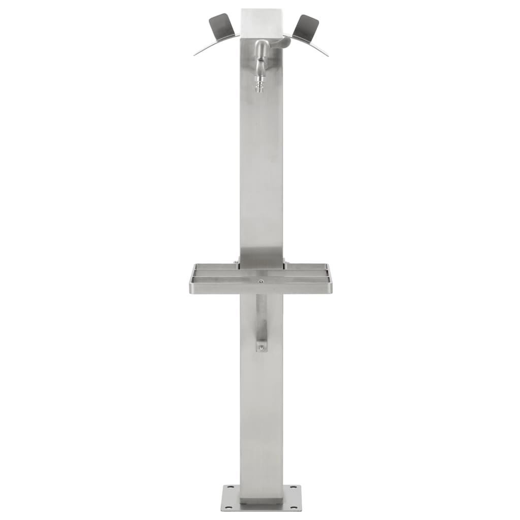 Garten-Wassersäule Edelstahl Quadratisch 95 cm