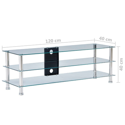 TV-Tisch Transparent 120 x 40 x 40 cm Gehärtetes Glas