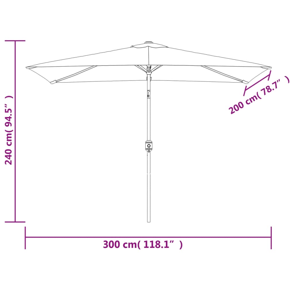 vidaXL Sonnenschirm 200x300 cm Grün Rechteckig