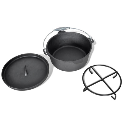 9-teiliges Set in Holzkiste Dutch Oven-Set /Kochtopf-Set Töpfe Pfanne