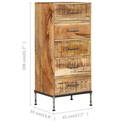 vidaXL Kommode 45x35x106 cm Massivholz Mango