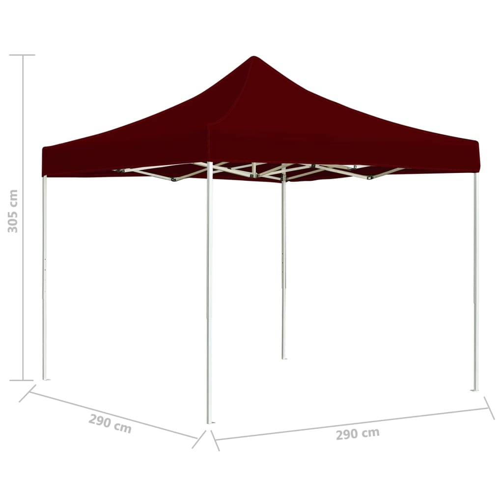 Profi-Partyzelt Faltbar Aluminium 3×3 m Weinrot