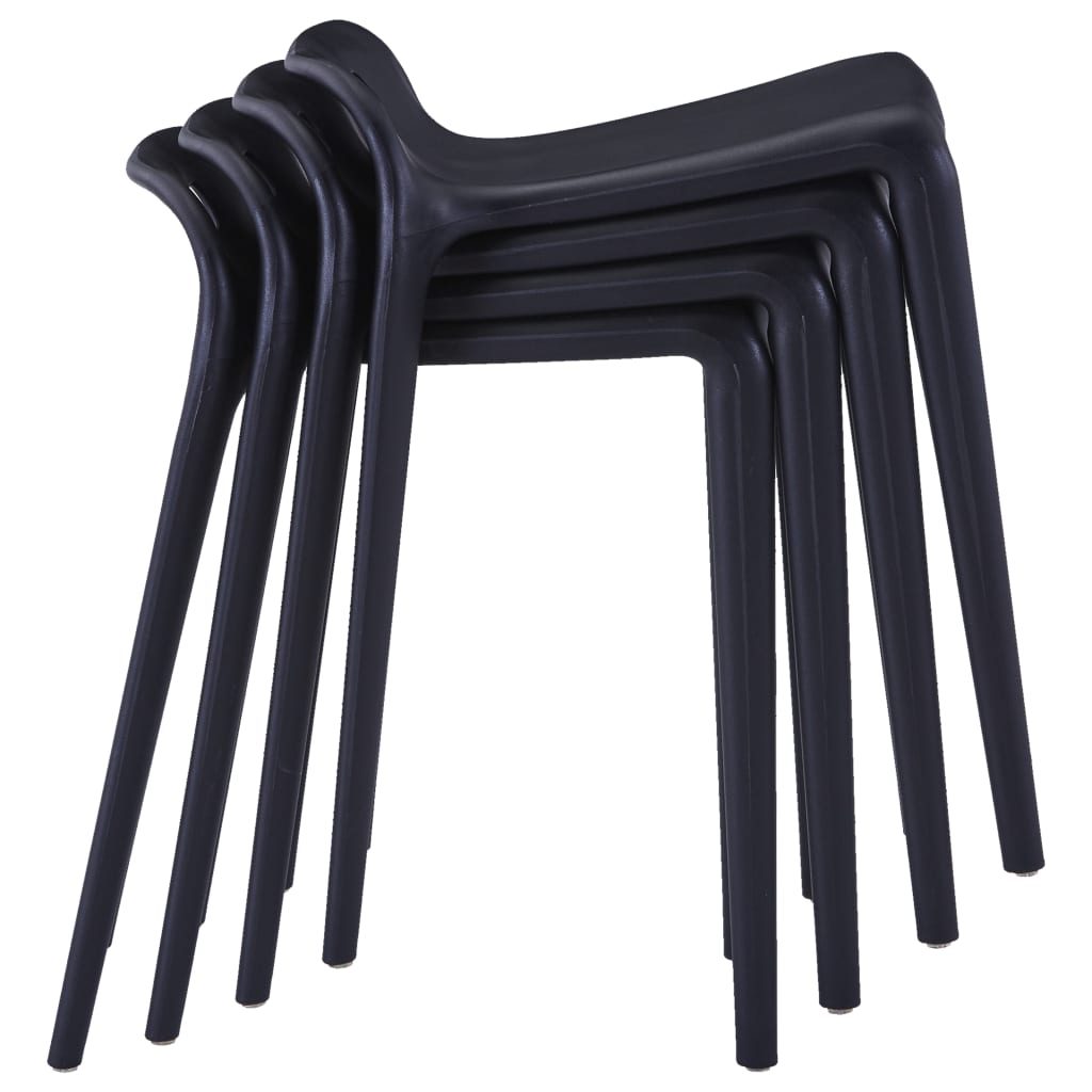 Stapelbare Hocker 4 Stk. Schwarz Kunststoff