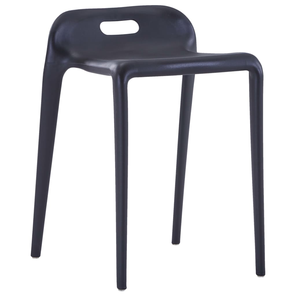 Stapelbare Hocker 4 Stk. Schwarz Kunststoff