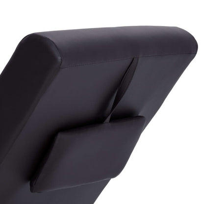 Massage Chaiselongue mit Kissen Braun Kunstleder