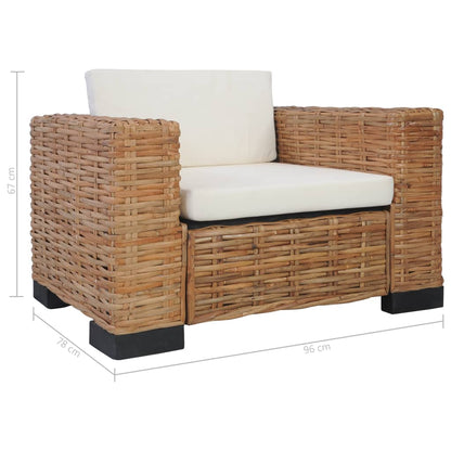 Sessel mit Kissen Natürliches Rattan