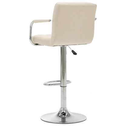 Barhocker 2 Stk. Creme Stoff