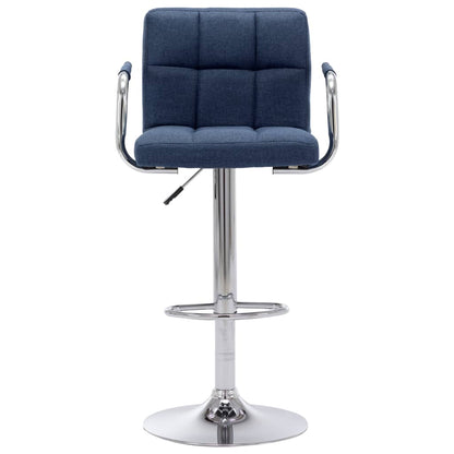 Barhocker 2 Stk. Blau Stoff