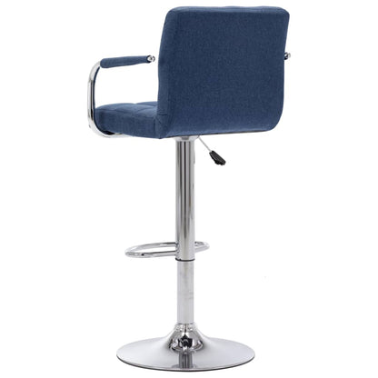 Barhocker 2 Stk. Blau Stoff