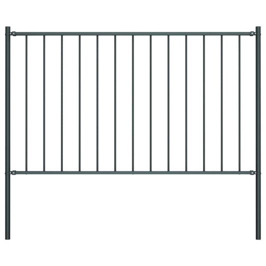 Zaunelement mit Pfosten Pulverbeschichteter Stahl 1,81x1,25 m Anthrazit