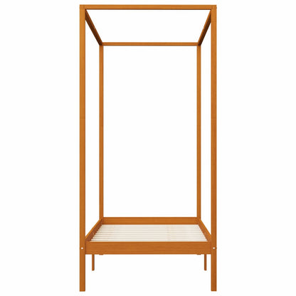 Himmelbett-Gestell Honigbraun Massivholz Kiefer 100 x 200 cm