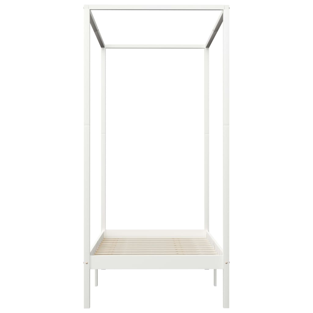 Himmelbett-Gestell Weiß Massivholz Kiefer 90 x 200 cm