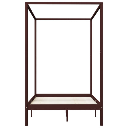 Himmelbett-Gestell Dunkelbraun Massivholz Kiefer 120 x 200 cm
