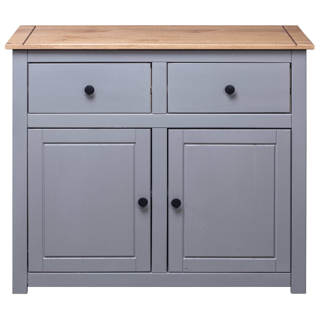 Sideboard Grau 93x40x80 cm Kiefernholz Panama