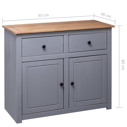 Sideboard Grau 93x40x80 cm Kiefernholz Panama