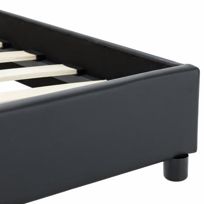 Bettgestell Schwarz Kunstleder 120 x 200 cm