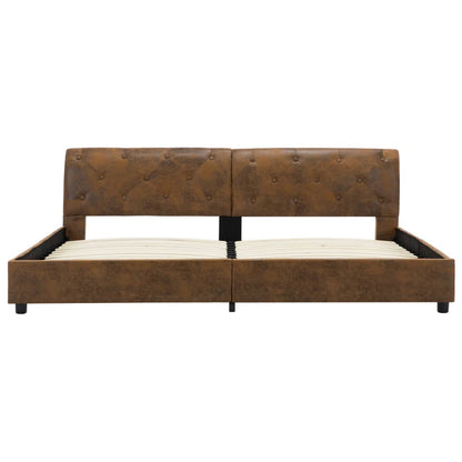 Bettgestell Braun Wildleder-Optik 180 × 200 cm