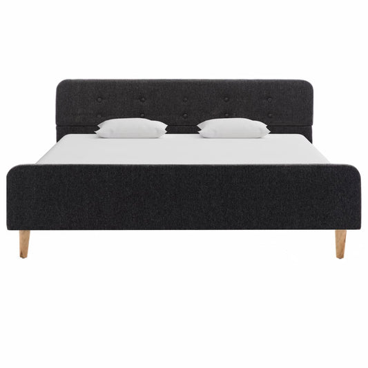 Bettgestell Dunkelgrau Sackleinen 160x200 cm