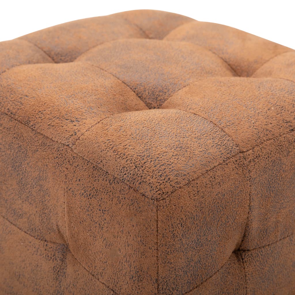 Pouf 2 Stk. Braun 30x30x30 cm Wildleder-Optik