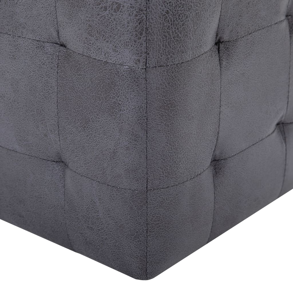 Pouf 2 Stk. Grau 30x30x30 cm Wildleder-Optik