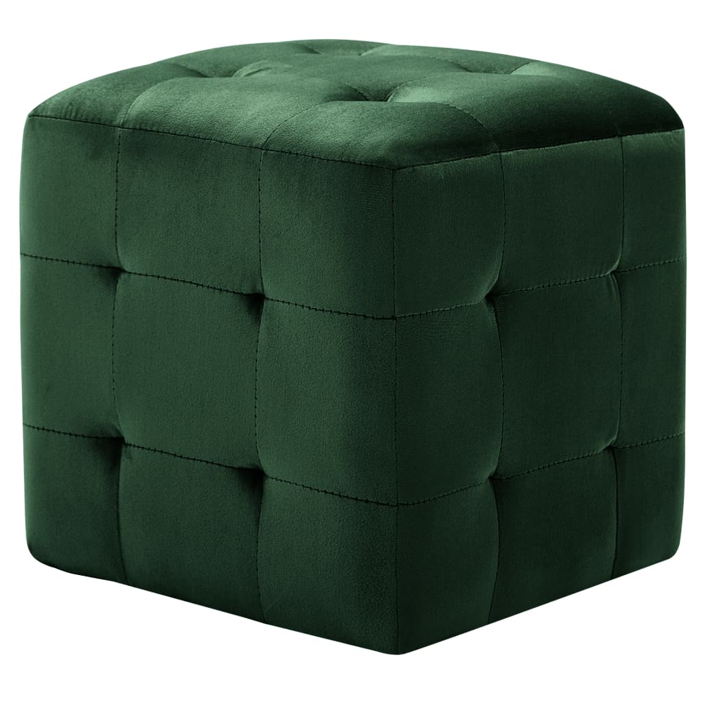 Pouf 2 Stk. Grün 30x30x30 cm Samtstoff