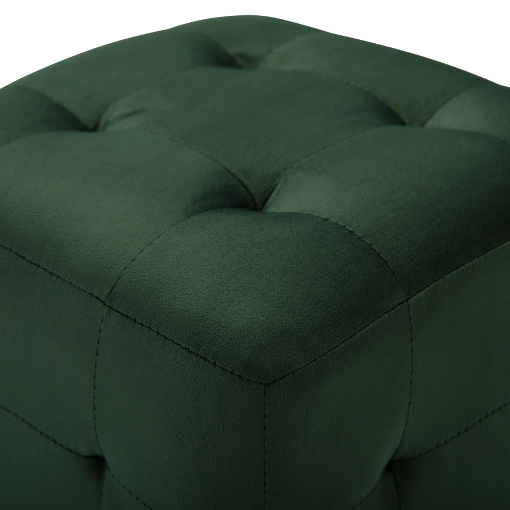 Pouf 2 Stk. Grün 30x30x30 cm Samtstoff