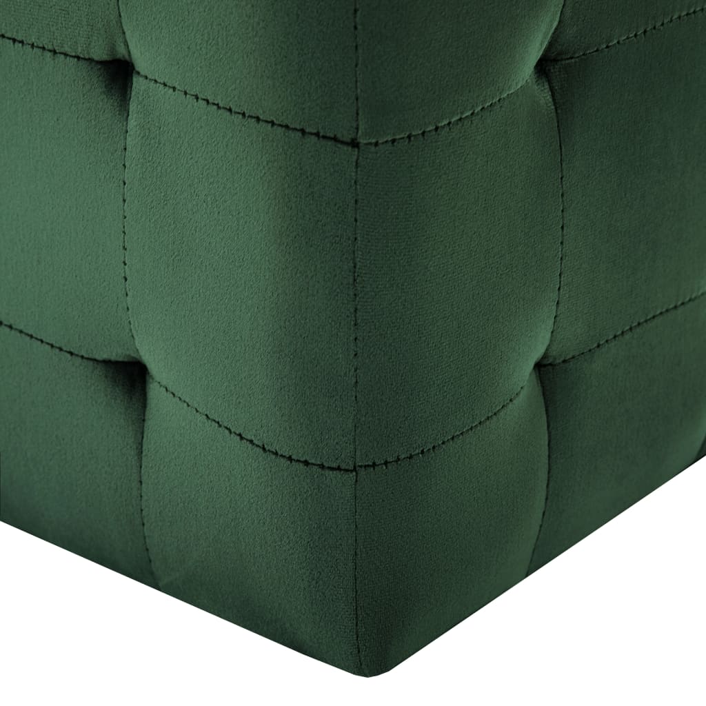 Pouf 2 Stk. Grün 30x30x30 cm Samtstoff