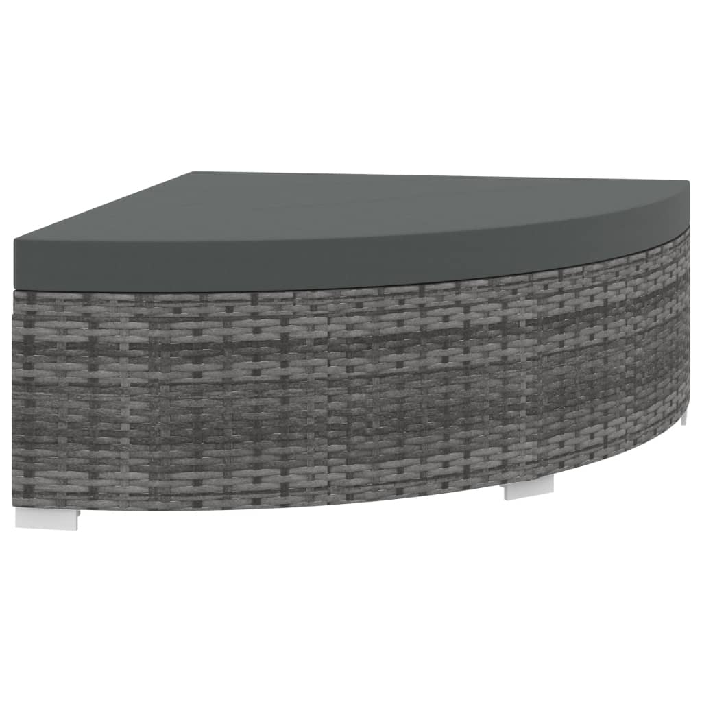 6-tlg. Garten-Lounge-Set mit Kissen Poly Rattan Grau