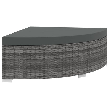 6-tlg. Garten-Lounge-Set mit Kissen Poly Rattan Grau