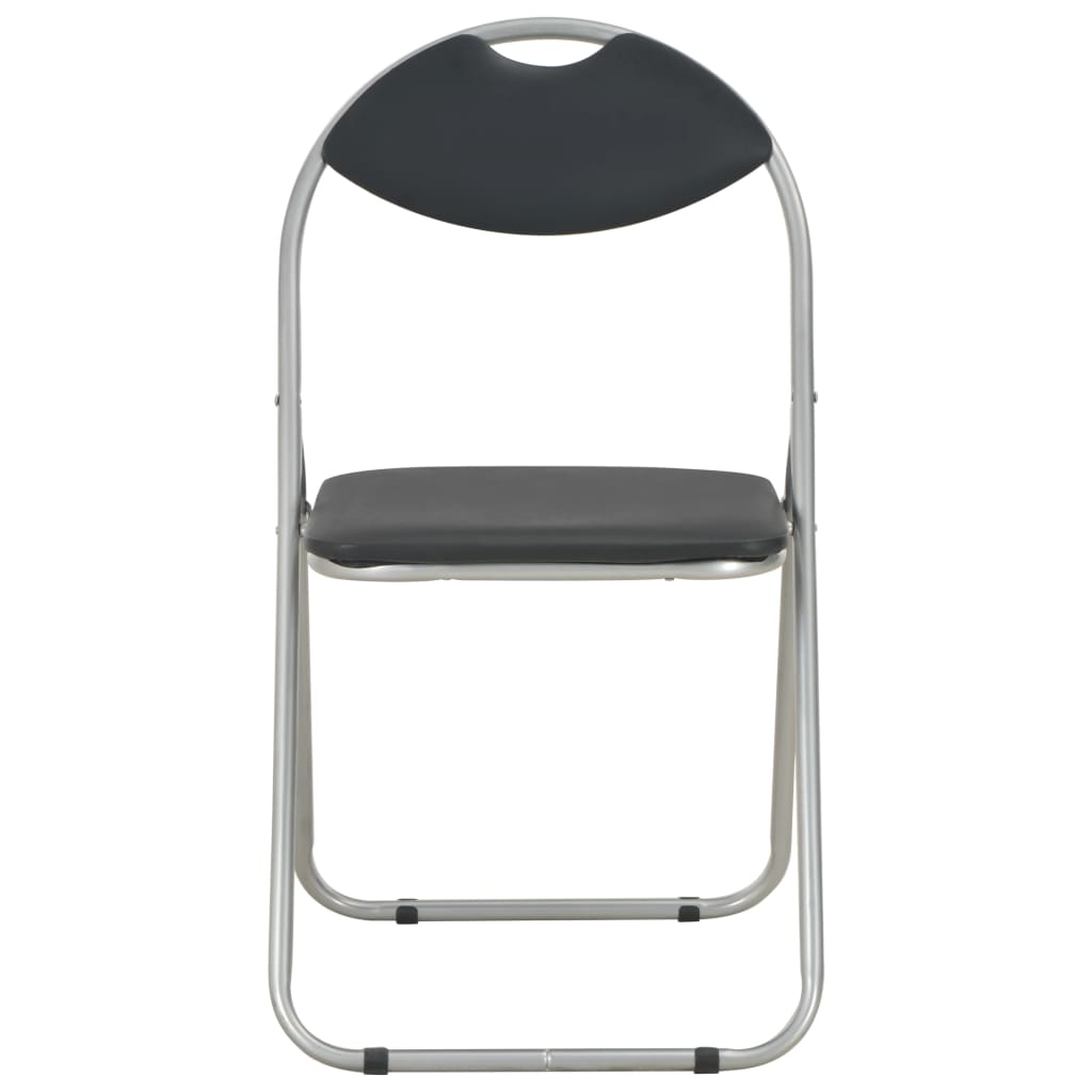 Klappbare Esszimmerstühle 6 Stk. Schwarz Kunstleder