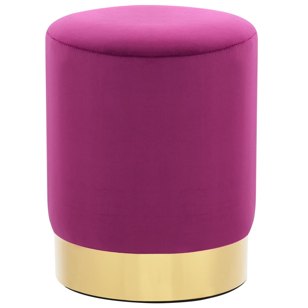 Hocker Lila und Golden Samt