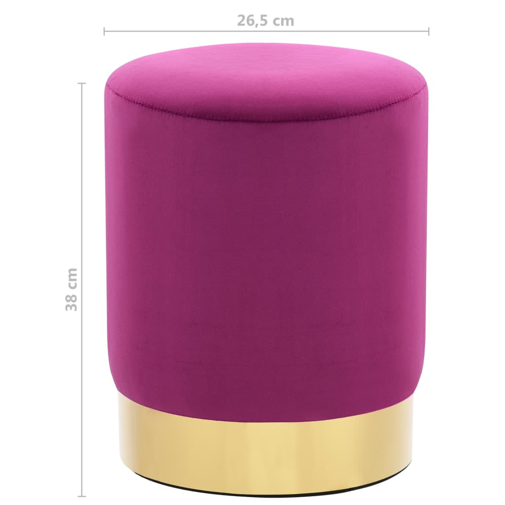 Hocker Lila und Golden Samt