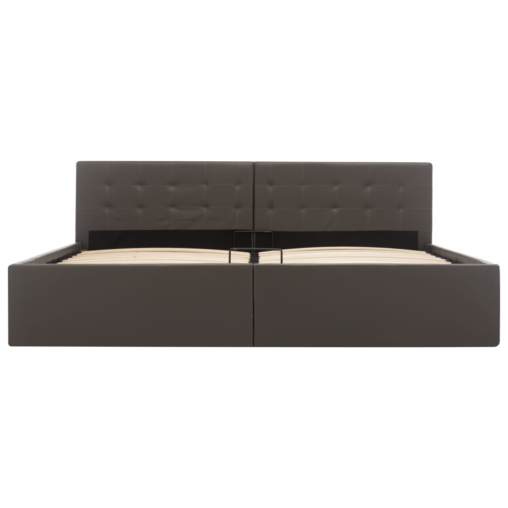 Stauraumbett Hydraulisch Grau Kunstleder 180×200 cm